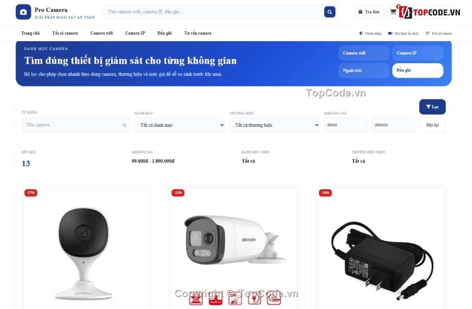 website,camera,bán website